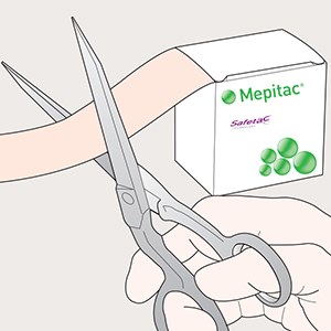 Schritt&nbsp;1 der Anwendung von Mepitac
